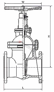 Z45H德標(biāo)閘閥外形結(jié)構(gòu)圖
